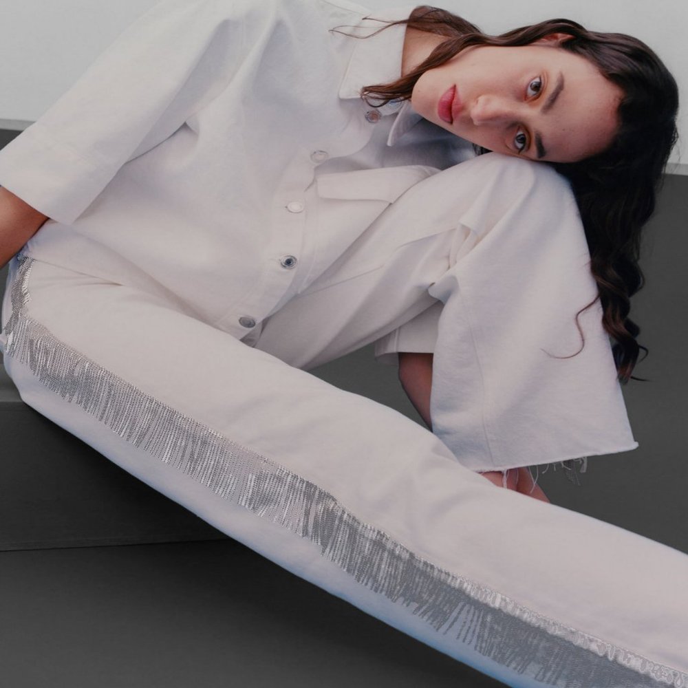NEW! Zara High Waisted 90s Premium Cowboy Straight Leg White Jeans Denim - Sz 2